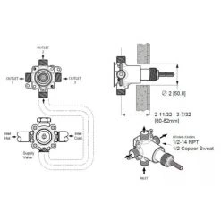 Alternative view of Pfister 4-Port 6-Way Diverter Valve