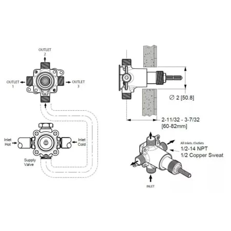 Pfister 4-Port 6-Way Diverter Valve 4 Pfister 4-Port 6-Way Diverter Valve - Image 2