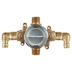 American Standard Flash Shower Rough-In Valve Body with 1/2" PEX Connection with Elbows and Service Stops - For Cold Expansion Systems