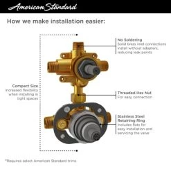 American Standard Flash 3-Way Integrated Shower Diverter Rough-In Valve with Pressure Balance Valve Cartridge -Shower Valves Sales american standard ru531 alternate image 11