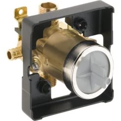 Delta Universal Mixing Rough-In Valve with Service Stops and PEX Crimp Inlets and Universal 1/2" Outlets