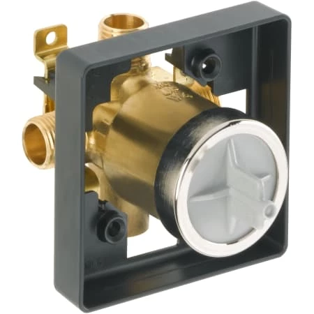 Delta Universal Mixing Rough-In Valve with 1/2" NPT Male thread with 1/2" C.W.T Female Sweat - Box Model High Flow Shower Only 3 Delta Universal Mixing Rough-In Valve with 1/2" NPT Male thread with 1/2" C.W.T Female Sweat - Box Model High Flow Shower Only