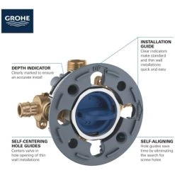 Grohe GrohSafe 3.0 Pressure Balance Valve with PEX Cold Expansion Connections and Service Stops 13 Grohe GrohSafe 3.0 Pressure Balance Valve with PEX Cold Expansion Connections and Service Stops -Shower Valves Sales grohe 35 112 alternate view 82