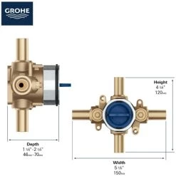 Grohe GrohSafe 3.0 Pressure Balance Valve with Stub-Out Connections and Service Stops 12 Grohe GrohSafe 3.0 Pressure Balance Valve with Stub-Out Connections and Service Stops -Shower Valves Sales grohe 35 113 alternate view 86