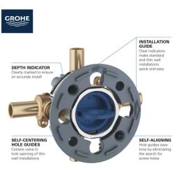 Grohe GrohSafe 3.0 Pressure Balance Valve with Stub-Out Connections and Service Stops 13 Grohe GrohSafe 3.0 Pressure Balance Valve with Stub-Out Connections and Service Stops -Shower Valves Sales grohe 35 113 alternate view 87