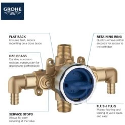 Grohe GrohSafe 3.0 Pressure Balance Valve with PEX Crimp Outlets, Elbows, and Service Stops 12 Grohe GrohSafe 3.0 Pressure Balance Valve with PEX Crimp Outlets, Elbows, and Service Stops -Shower Valves Sales grohe 35 115 alternate view 96