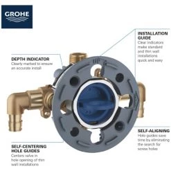 Grohe GrohSafe 3.0 Pressure Balance Valve with PEX Cold Expansion Connections, Elbow, and Service Stops 13 Grohe GrohSafe 3.0 Pressure Balance Valve with PEX Cold Expansion Connections, Elbow, and Service Stops -Shower Valves Sales grohe 35 116 alternate view 102