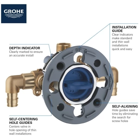 Grohe GrohSafe 3.0 Pressure Balance Valve with PEX Cold Expansion Connections, Elbow, and Service Stops 8 Grohe GrohSafe 3.0 Pressure Balance Valve with PEX Cold Expansion Connections, Elbow, and Service Stops - Image 6