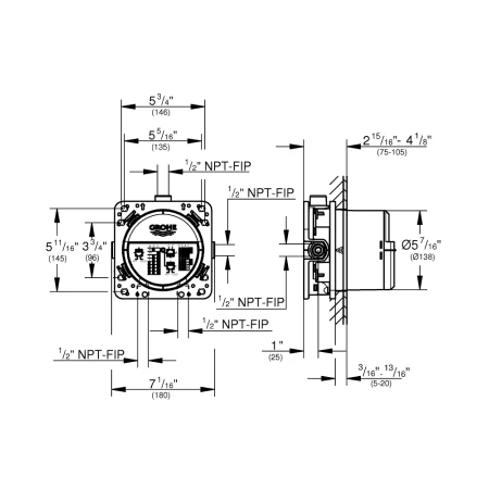 Grohe Rapido SmartBox Universal Rough-In 4 Grohe Rapido SmartBox Universal Rough-In - Image 2