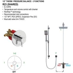House of Rohl 1/2" Thermostatic Rough-in Valve with Expansion PEX Connection Type and up to 3 functions 13 House of Rohl 1/2" Thermostatic Rough-in Valve with Expansion PEX Connection Type and up to 3 functions -Shower Valves Sales house of rohl r23 ex alternate image 16