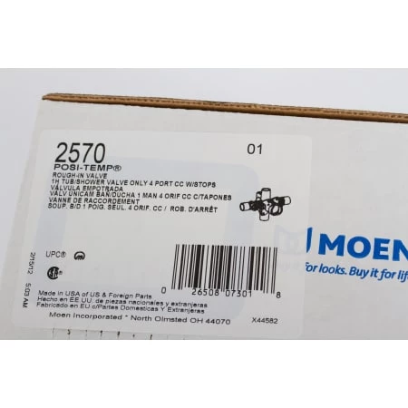 Moen 1/2 Inch Sweat (Copper-to-Copper) Posi-Temp Pressure Balancing Rough-In Valve (With Stops) 4 Moen 1/2 Inch Sweat (Copper-to-Copper) Posi-Temp Pressure Balancing Rough-In Valve (With Stops) - Image 2