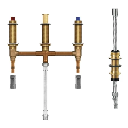 Moen 1/2 Inch PEX Roman Tub Rough-In Valve with Diverter and 10 Inch Centers from the M-PACT Collection 3 Moen 1/2 Inch PEX Roman Tub Rough-In Valve with Diverter and 10 Inch Centers from the M-PACT Collection