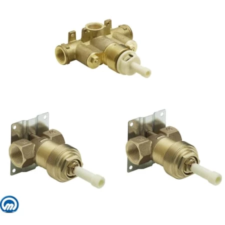 Moen 3/4 Inch IPS Set of 1 ExactTemp Thermostatic Rough-In Valve and 2 Volume Control Valves 3 Moen 3/4 Inch IPS Set of 1 ExactTemp Thermostatic Rough-In Valve and 2 Volume Control Valves