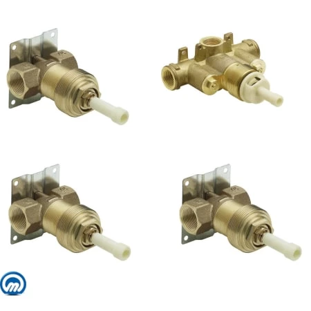Moen 3/4 Inch IPS Set of 1 ExactTemp Thermostatic Rough-In Valve and 3 Volume Control Valves 3 Moen 3/4 Inch IPS Set of 1 ExactTemp Thermostatic Rough-In Valve and 3 Volume Control Valves