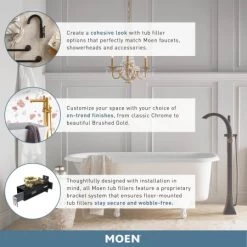Alternative view of Moen Joist Floor Mounted Tub Filler Rough-In Valve (With Stops)