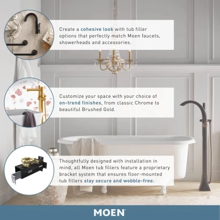 Moen Floor Mounted Tub Filler Rough-In Valve from the Arris Collection (With Stops) 4 Moen Floor Mounted Tub Filler Rough-In Valve from the Arris Collection (With Stops) - Image 2