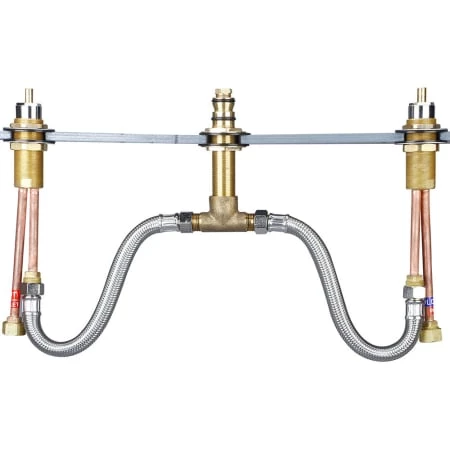 Pioneer Faucets Two Handle Roman Tub Valve Set with Ceramic Disc Cartridges, Brass Plug, and 12" SS Flex Hose 3 Pioneer Faucets Two Handle Roman Tub Valve Set with Ceramic Disc Cartridges, Brass Plug, and 12" SS Flex Hose