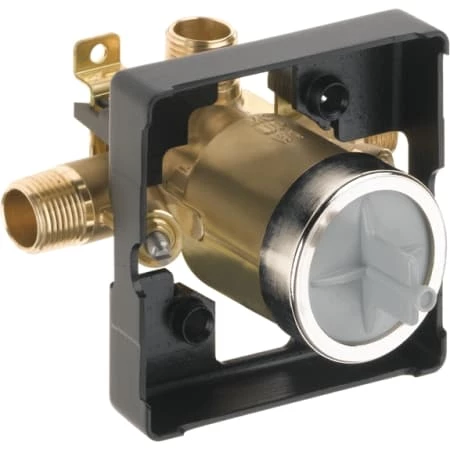 Delta Universal Mixing Rough-In Valve with Service Stops, 1/2" NPT Male thread with 1/2" C.W.T Female Sweat - Box Model High Flow Shower Only 2 Delta Universal Mixing Rough-In Valve with Service Stops, 1/2" NPT Male thread with 1/2" C.W.T Female Sweat - Box Model High Flow Shower Only