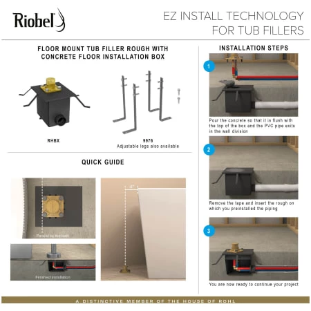 Riobel Floor Mounted Tub Filler Rough-in Valve with PEX Connection Type 4 Riobel Floor Mounted Tub Filler Rough-in Valve with PEX Connection Type - Image 2