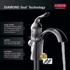 Alternative view of Delta Tesla Wall Mounted Bathroom Faucet Rough-In Valve