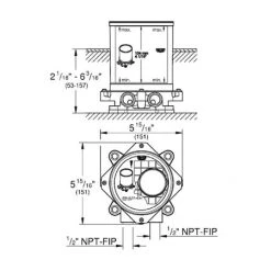 Alternative view of Grohe Rough In Valve for Floor Mounted Tub Filler